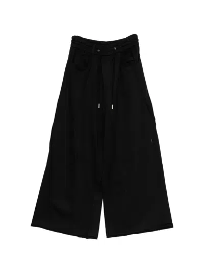 Songzio Drawstring Wide-leg Track Pants In Black