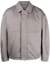 Songzio Drop-shoulder Padded Bomber Jacket In Grey