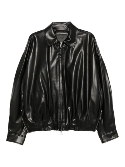Songzio Edge-fold Collared Jacket In Black