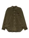 Songzio Embroidered Corduroy Shirt In Green
