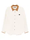 Songzio Embroidered Corduroy Shirt Jacket In Neutral