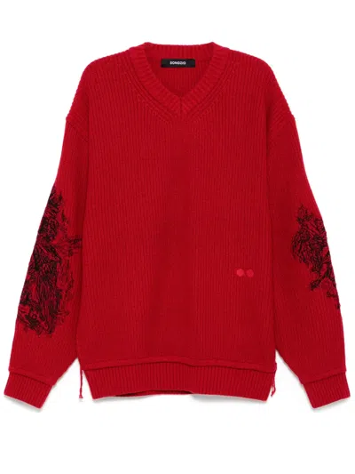 Songzio Embroidered Jumper In Red