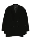 Songzio Exaggerated Double-breasted Blazer In Black