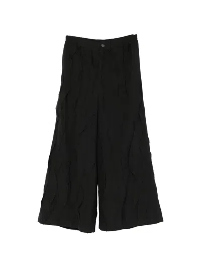 Songzio Fragment Frayed-detail Trousers In Black