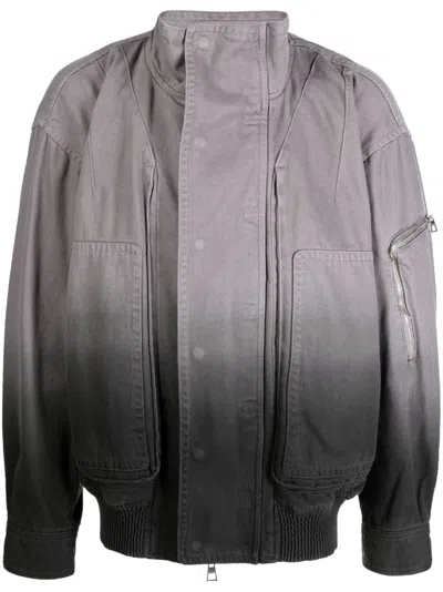 Songzio Gradient-effect Denim Jacket In Grau