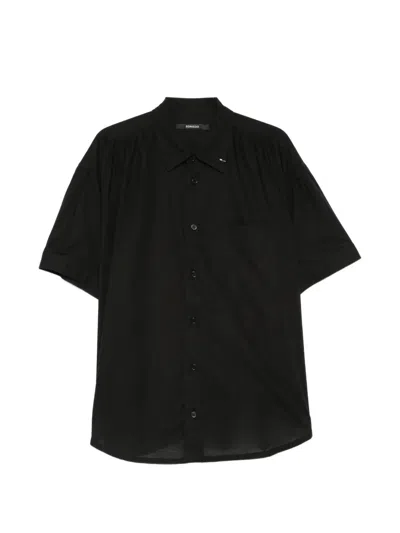 Songzio Half Chest-pocket Shirt In Black
