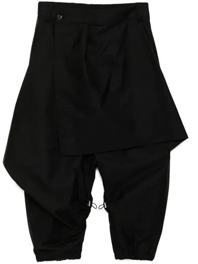 Songzio Hanbok Skirt Jogger Pants In Black