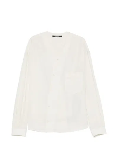 Songzio Hanbok V-neck Shirt In White