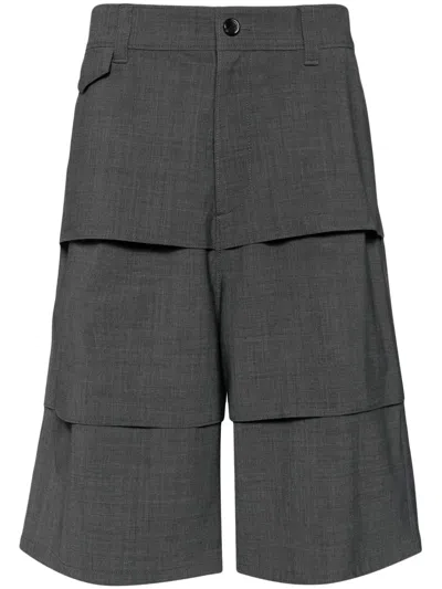 Songzio Knee-length Wool Shorts In Grey