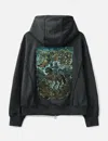Songzio Knight Embroidered Zip Up In Black