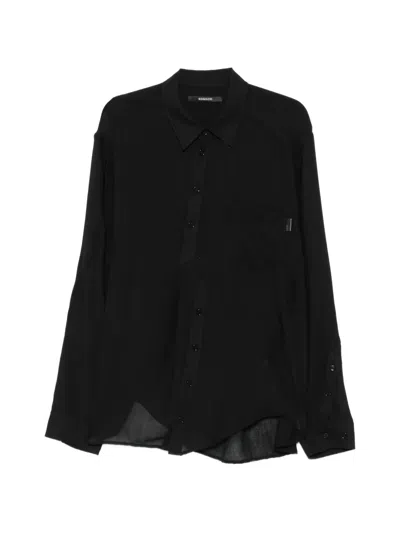 Songzio Layered Asymmetric-hem Shirt In Black