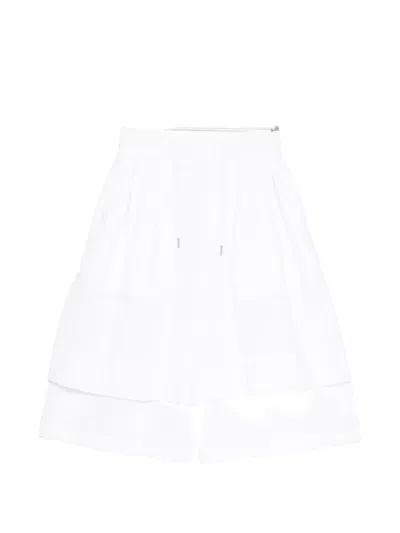 Songzio Layered Drawstring Shorts In White