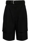 Songzio Layered Linen Shorts In Black