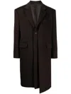 Songzio Layered Single-breasted Coat In Brown