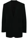 Songzio Layered Wool Collarless Blazer In Black
