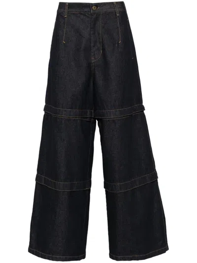 Songzio Meta Detachable Leg Panels Jeans In Blue