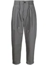 Songzio Mid-rise Pleated Trousers In Grey