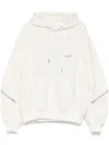 Songzio Mirrored Youth Embroidered Hoodie In White
