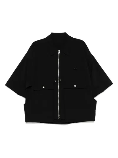 Songzio Multi Pocket Half Jumper Jacket In Black
