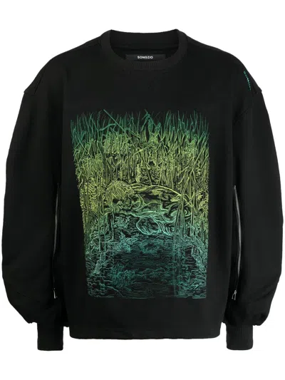 Songzio Narcisse Ruched Sweatshirt In Black