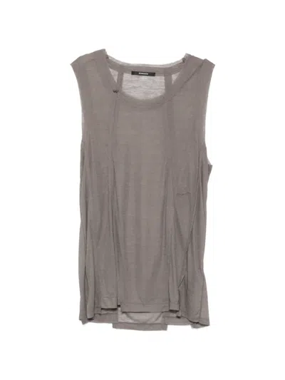 Songzio Panelled Sleeveless T-shirt In Brown