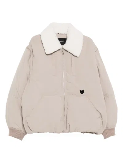 Songzio Panther-embroidered Down Jacket In Gray