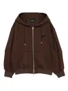 Songzio Panther-embroidered Hoodie In Brown