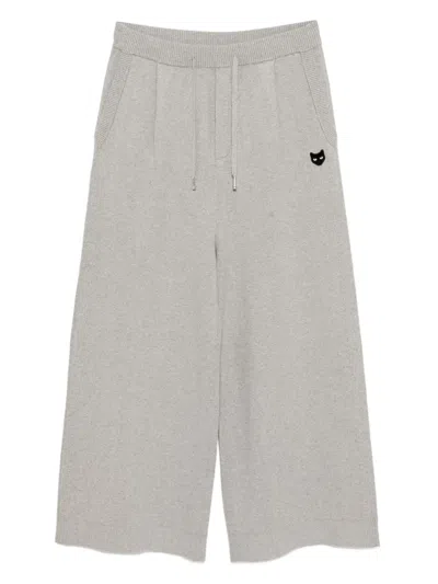 Songzio Panther-embroidered Trousers In Gray