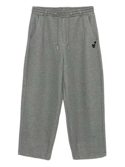 Songzio Panther-embroidered Trousers In Gray