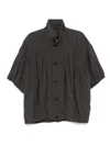 Songzio Polydart Half-sleeved Jacket In Gray
