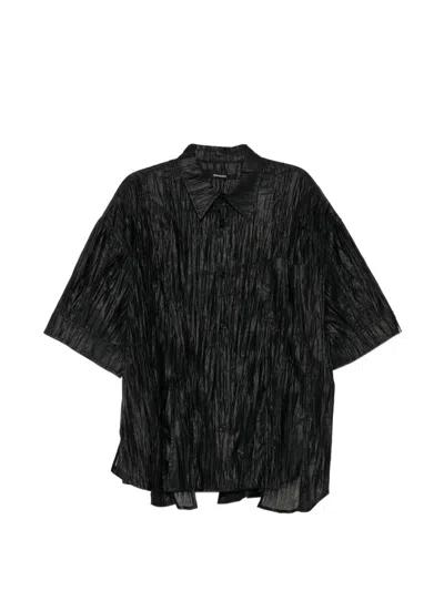 Songzio Polyptych Crease-effect Shirt In Black