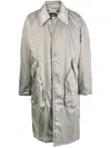 Songzio Ruched-detail Knee-length Jacket In Green