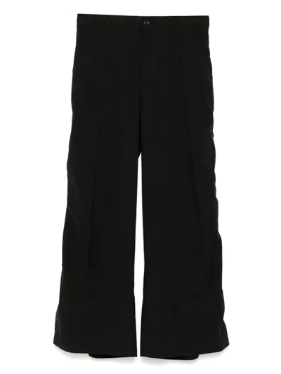 Songzio Shirring Flare Pants In Black