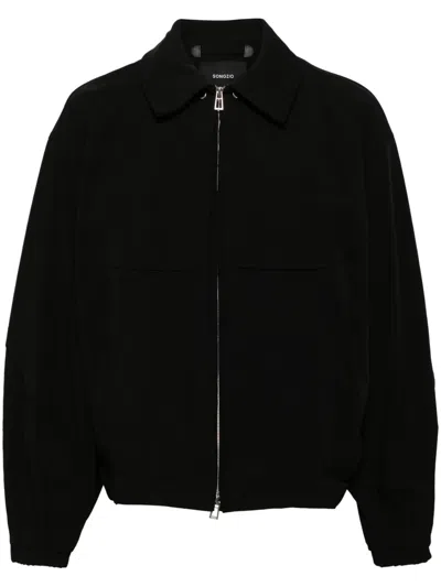 Songzio Zip-up Hooded Jacket In Black