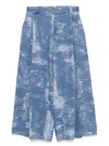 Songzio Structured Crop Wide-leg Jeans In Blue
