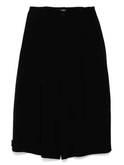 Songzio Structured Crop Wide-leg Pants In Black
