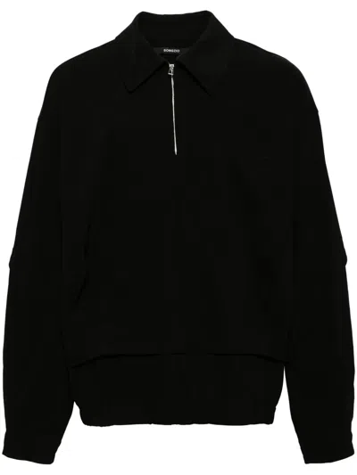 Songzio Underart Layered Polo Shirt In Black