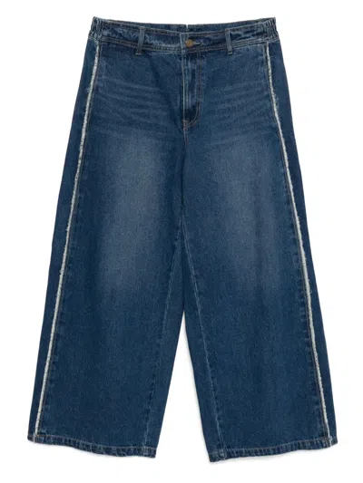 Songzio Wide-leg Flare-cut Jeans In Blue