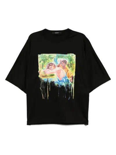 Songzio Youth Aquarelle Dolman T-shirt In Black