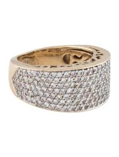 Pre-owned Sonia Bitton 14k 1.40ctw Diamond Wide Band In Multicolor