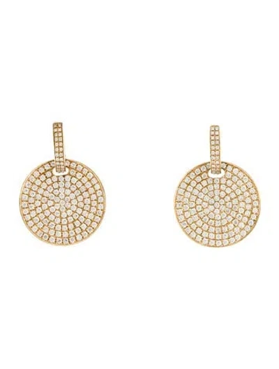 Pre-owned Sonia Bitton 14k 2.11ctw Diamond Disc Drop Earrings In Multi