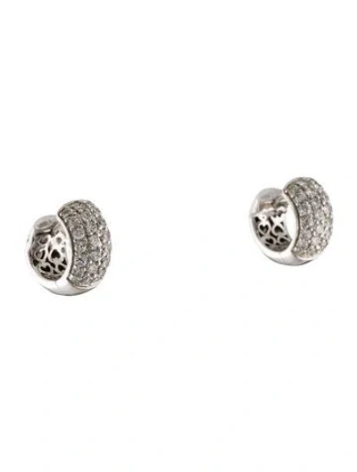 Pre-owned Sonia Bitton 14k 3.12ctw Diamond Pave Huggie Earrings In Multi
