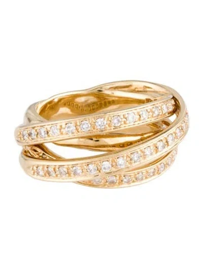 Pre-owned Sonia Bitton 14k Diamond Bypass Ring In Multi