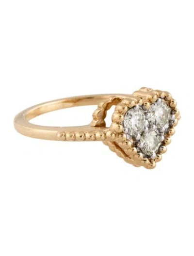 Pre-owned Sonia Bitton 14k Diamond Heart Cocktail Ring In Multicolor