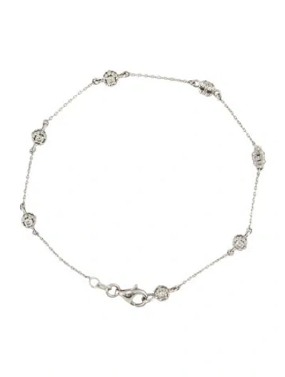 Pre-owned Sonia Bitton 14k Diamond Station Bracelet, 7" In Multi