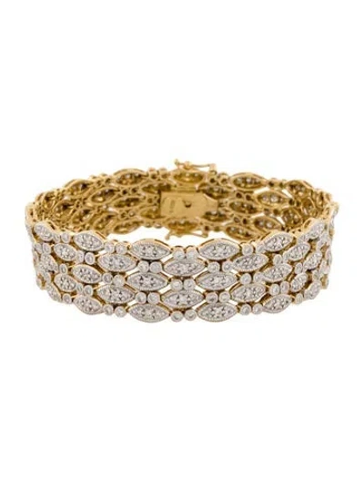 Pre-owned Sonia Bitton 18k 3.15ctw Diamond Link Bracelet, 6.75" In Multi