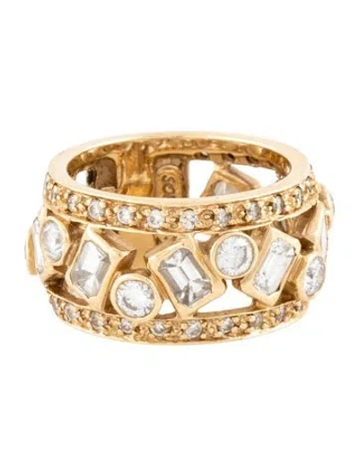 Pre-owned Sonia Bitton 18k Diamond Band In Multicolor