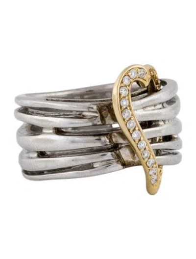 Pre-owned Sonia Bitton Diamond Heart Cocktail Ring In Multi