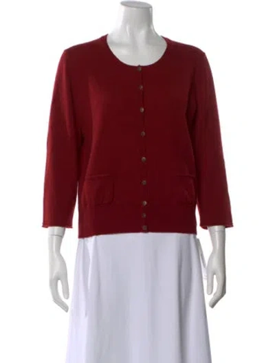 Pre-owned Sônia Bogner Cashmere Scoop Neck Sweater In Red