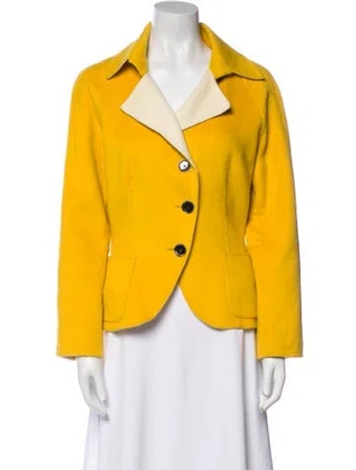 Pre-owned Sônia Bogner Virgin Wool Blazer In Yellow